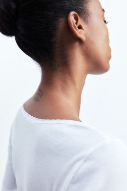 Top de canale con ribete de encaje - H&m фото 3