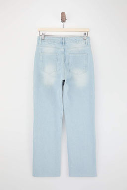 Trendyolmilla Wardrope Essentials Mavi Yuksek Bel 100% Pamuk Straight Duz Kesim Jeans TWOSS26JE00098  фото 2