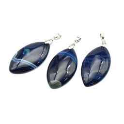 Подвеска из агата тонированного рис 25*45мм, цв.синий