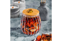 Банка стеклянная 650 мл 10,5*10,5*13 см с деревянной крышкой с силиконовым уплотнителем - Elan gallery фото 5