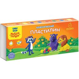 Пластилин Мульти-Пульти "Приключения Енота" 6цв. 120гр. стек (КП_10206)