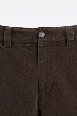TEXTURED STRAIGHT-LEG TROUSERS - Zara фото 8