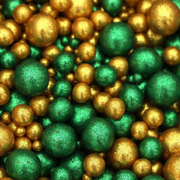 Посыпка кондитерская с глиттером Блеск: зеленый, золото, 50 г