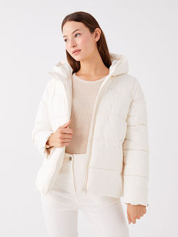 Kap??onlu D?z Uzun Kollu Kad?n ?i?me Mont