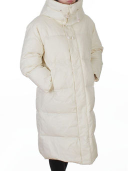 3063 MILK WHITE Пальто пуховое женское оверсайз (утиный пух)