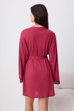 Bordo 4l_ Dantel Detayl_ Viskon _rme Pijama Tak_m_ THMAW27PT00002