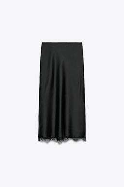 SATIN MIDI LACE SKIRT - Zara фото 3