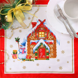 Набор столовый Новогодняя сказка скат.150х220см +/-3см с ГМВО, салф.40х40см-12 шт, хл100% - Этель фото 6