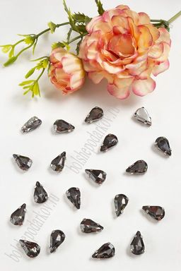 Стразы пришивные 13 мм "Капелька" (20 шт) SF-3709, графитовый №2