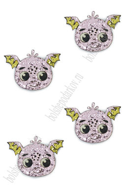 Лазерная вырубка из кожзама "Дракончик №10" 4,5*3,2 см (10 шт) несклеенная