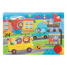 Пазл деревянный с чипом В городе