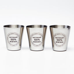 Стопки в чехле Настоящий 100% мужчина: нержавеющая сталь, набор 3 шт. ? 30 мл