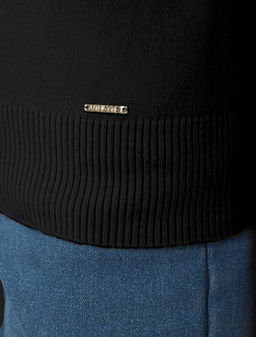 Джемпер Vilatte из хлопка с нейлоном черный  фото 2