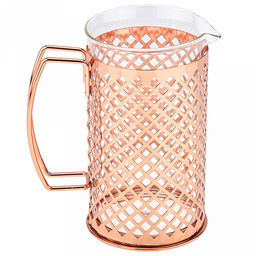 Френч-пресс металлический корпус "Восторг" 800мл, д10см h19см, глянцевый, цвет - розовое золото (медный), колба - термостойкое стекло д9,7см h15,3см, в подарочной коробке (Китай)