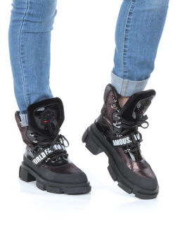 01-H016-362-Y197Q/Q28K GUN/BLACK Ботинки демисезонные женские (натуральная кожа, байка)