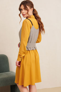 Костюм AMORI 7100 горчица+клетка  фото 5