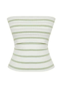 Yesil Cizgili Straplez Fitilli Esnek Orme Bluz TWOSS24BZ00475 - Trendyolmilla фото 7