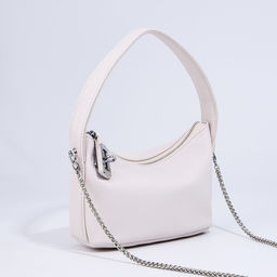 Сумка-багет на молнии, цепочка, цвет белый - Simaland фото 3