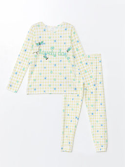 Bisiklet Yaka Uzun Kollu K?z ?ocuk Pijama Tak?m?