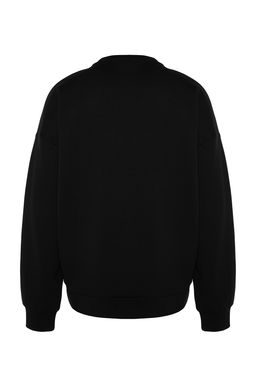 TRENDYOL MAN Limited Edition Siyah Oversize/Genis Kesim Designer Nak?sl? Ici Polarl? Sweatshirt TMNAW24SW00134 - Trendyolmilla фото 8