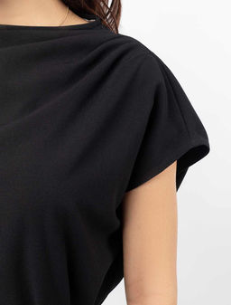 Платье Vilatte из крепа черное  фото 5