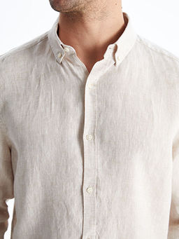 Slim Fit Uzun Kollu %100 Keten Erkek G?mlek