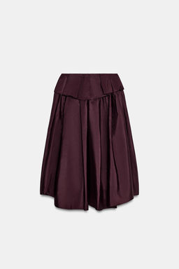FALDA MIDI VOLUMEN / Burgundy - Zara фото 6