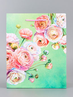 Цена за 2 шт. Пакет подарочный ламинированный вертикальный Симфония цветов, 18?22.3?10 см