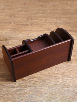 Органайзер 7 секций, 2 выдвижных ящика, серия Орех с кантом темным, 16×30×15 см