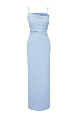 TRENDYOLMILLA Siyah Tas Bask? Dokuma Uzun S?k Abiye & Mezuniyet Elbise TPRSS25AE00171 фото 9