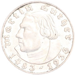 2 рейхсмарки 1933 года A Германия 450 лет со дня рождения Мартина Лютера