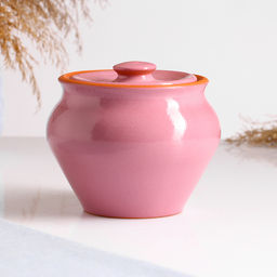 Горшочек для запекания с крышкой Вятская керамика, 600 мл, розовый
