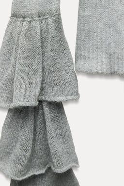 RUFFLED ALPACA AND FELT TEXTURE BLEND CARDIGAN - Zara фото 8