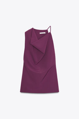 ASYMMETRIC CREPE BUCKLE TOP - Zara фото 6