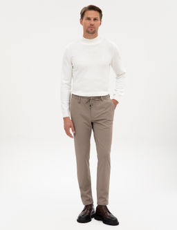 Ekru Slim Fit Yar_m Bal_k__ Yaka Basic Triko Kazak - Pierre cardin фото 4