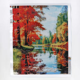 Алмазная вышивка полное заполнение «Осенний пейзаж», на холсте 40×50 см