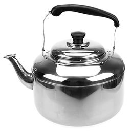 "Лампушка" Чайник из нержавеющей стали 6л, д23,5см h20,5см, со встроенным в крышку свистком, подвижная бакелитовая ручка, цветная коробка (Китай)
