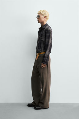PANTAL?N REGULAR FIT TRAJE 100% LINO / Aceite - Zara фото 5
