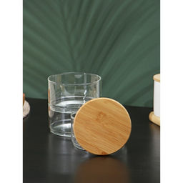 Банки для сыпучих BellaTenero Эко, 500 мл, 1118 см, с бамбуковой крышкой, набор 3 шт., стекло, прозрачные  фото 4