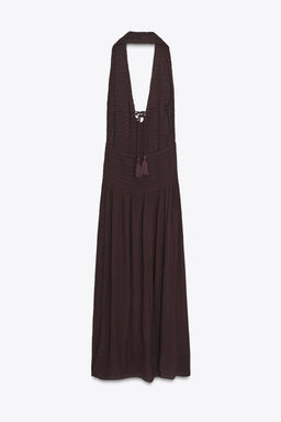 SMOCKED HALTER DRESS - Zara фото 9