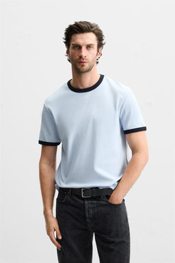 BASIC CONTRAST RIB T-SHIRT - Zara фото 26
