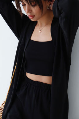 9192 Костюм из кимоно и брюк-палаццо чёрный - Martichelli фото 8