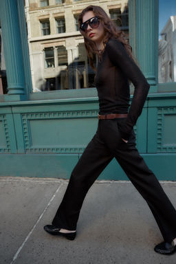 STRAIGHT-LEG TROUSERS WITH BELT