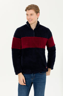 U. S. Polo Assn Мужской темно-синий комфортный свитшот с воротником стойкой