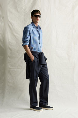 CAMISA RELAXED FIT RAYAS / ?ndigo claro - Zara фото 4