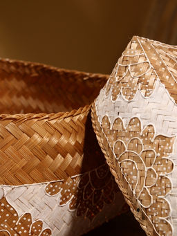 Корзинка плетёная «Манадо», 24×24×15 см, бамбук, светлая