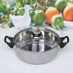 Кастрюля из нержавеющей стали "Cook" 2,6л со стеклянной крышкой 22*9см