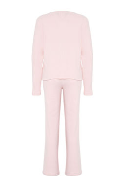 Trendyolmilla Pembe F?rcal? Soft Fitilli H?rka Orme Pijama Tak?m? THMAW25PT00074 фото 14