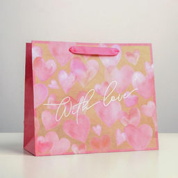 Пакет крафтовый горизонтальный With love, ML 27 23 11.5 см