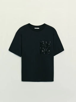 Футболка из хлопка с декоративным карманом / Zarina